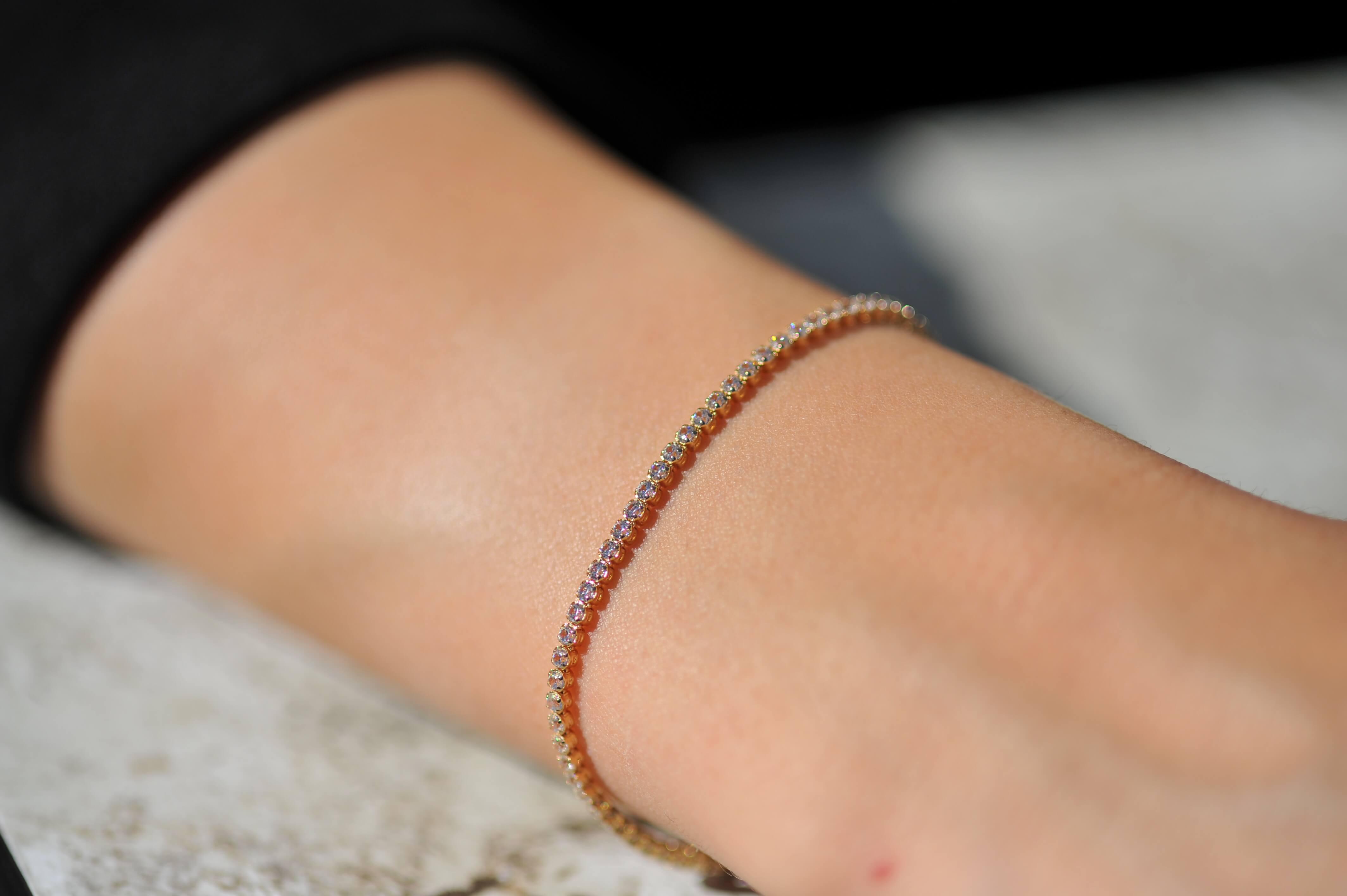 14k Solid Gold Tennis Bracelet